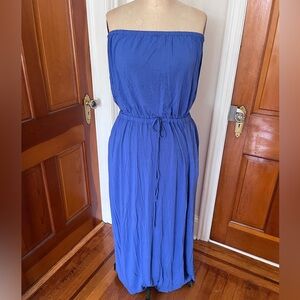J. Crew Strapless Dress in Blue Size XL